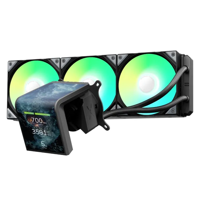 【TRYX】PANORAMA SE 360 ARGB 裸視 3D 曲面液晶水冷 黑/白(TDP:280/Asetek Adela/反光塗層/防刮螢幕)