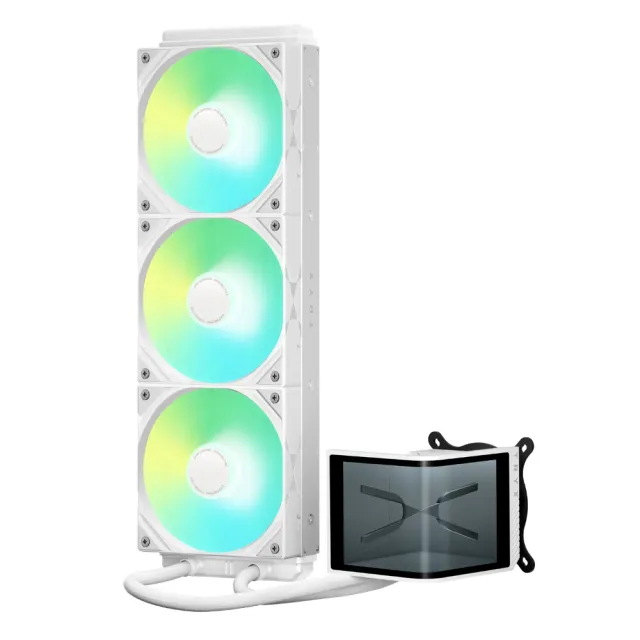 【TRYX】PANORAMA SE 360 ARGB 裸視 3D 曲面液晶水冷 黑/白(TDP:280/Asetek Adela/反光塗層/防刮螢幕)
