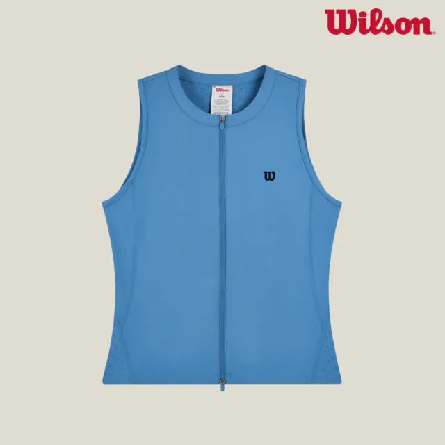【WILSON】Net Play Full Zip Tank Ally Blue 女款 服飾 運動背心 藍色 WE00260U112001