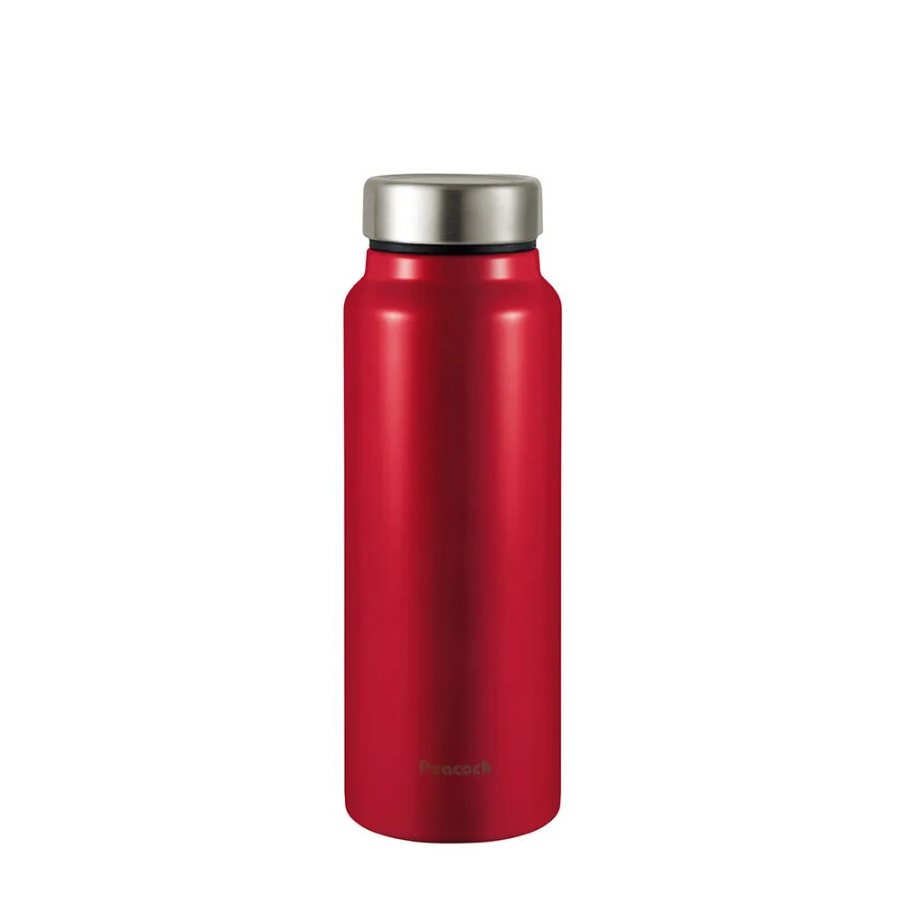 【Peacock 日本孔雀】商務休閒 不鏽鋼保冷保溫杯600ML-紅(輕量化設計)(保溫瓶)