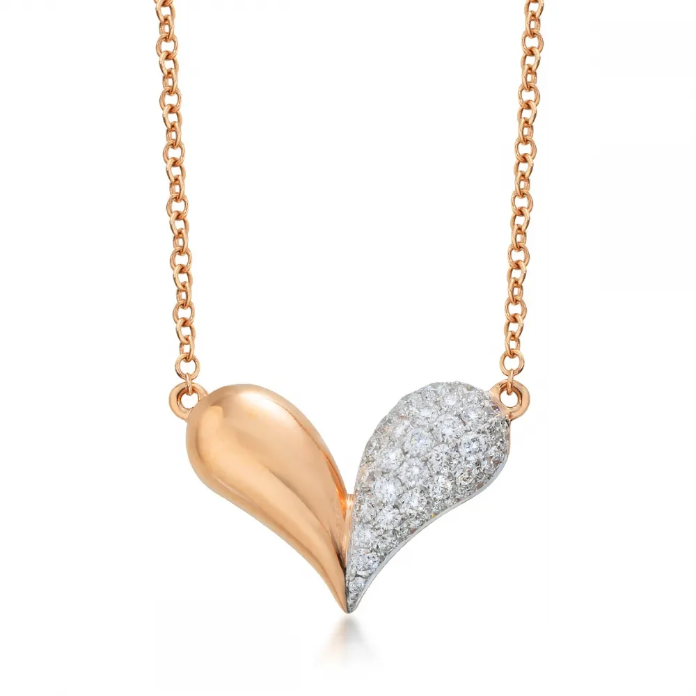 【點睛品】Loving Hearts 24分玫瑰金閃耀之心鑽石項鍊