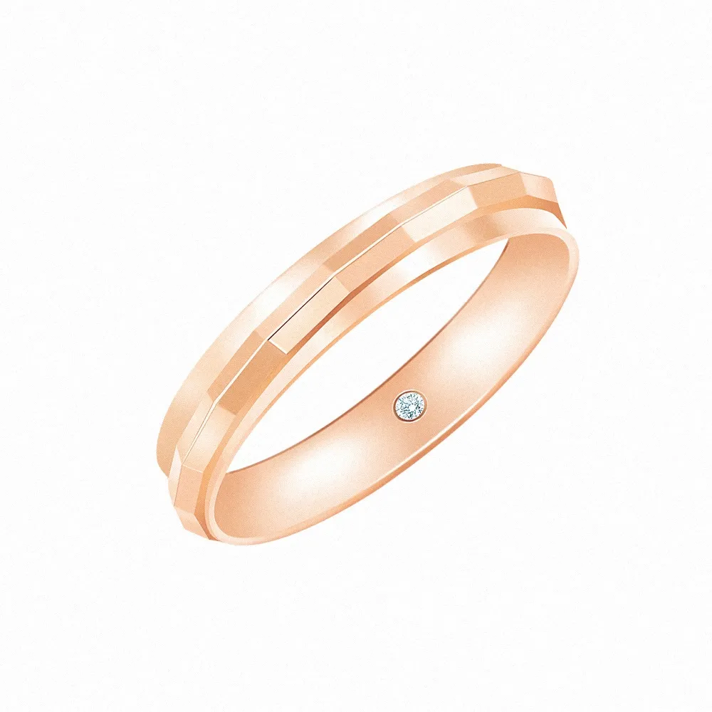 【Just Diamond】鎮金店 18K玫瑰金 真愛約定- 寬 鑽石戒指(對戒)