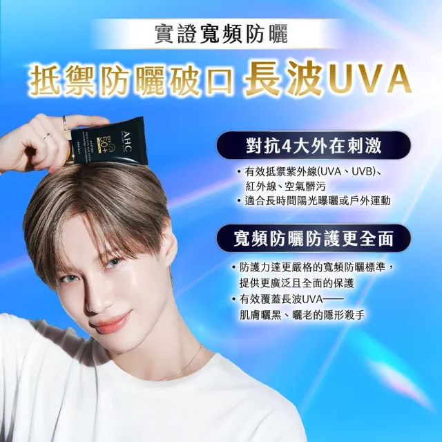 【AHC】買一送一★極致防禦長效水潤防曬乳50ml(防曬/防禦/長效/水潤/海洋友善/小黑盾)