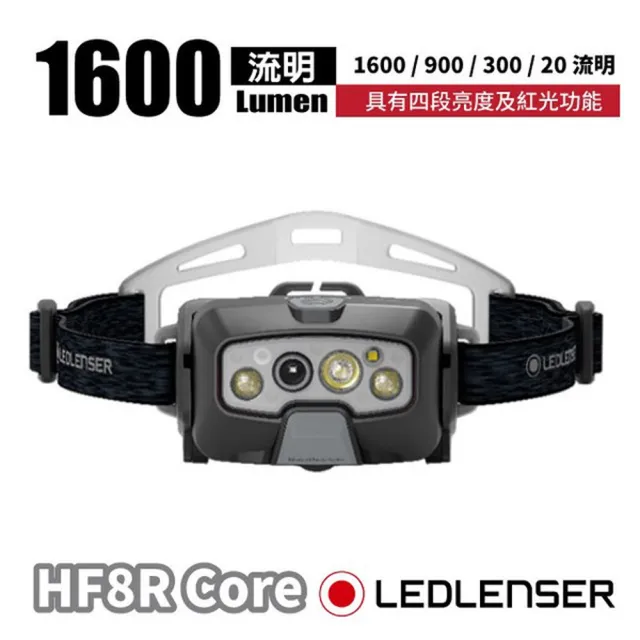 【LEDLENSER】HF8R Core 磁吸充電自動調光無段調焦登山 頭燈.緊急照明燈/ 502801 黑