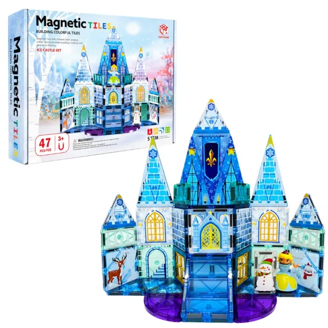 【KIDS HOME】《KH玩創磁力片》冰雪城堡組47pcs