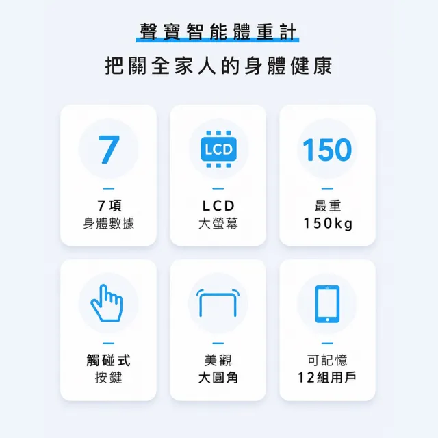 【SAMPO 聲寶】大螢幕智能電子體重計/體脂計(BF-Z2307SL)