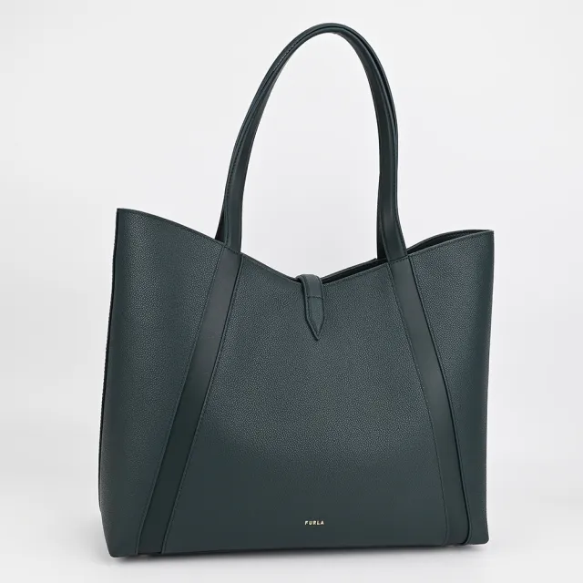 【FURLA 芙拉】Goccia L 手提/肩背托特包(墨綠)