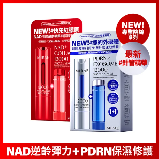 【MIRAE 未來美】專業院線NAD+膠原逆齡精華+韓國PDRN+牛奶外泌體新生精華 抗老