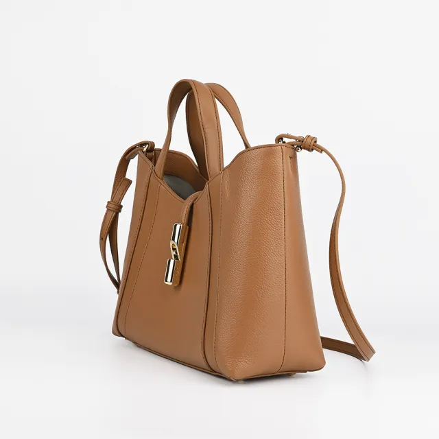 【FURLA 芙拉】Goccia S 手提/肩背/斜背三用包(s號/焦糖棕)