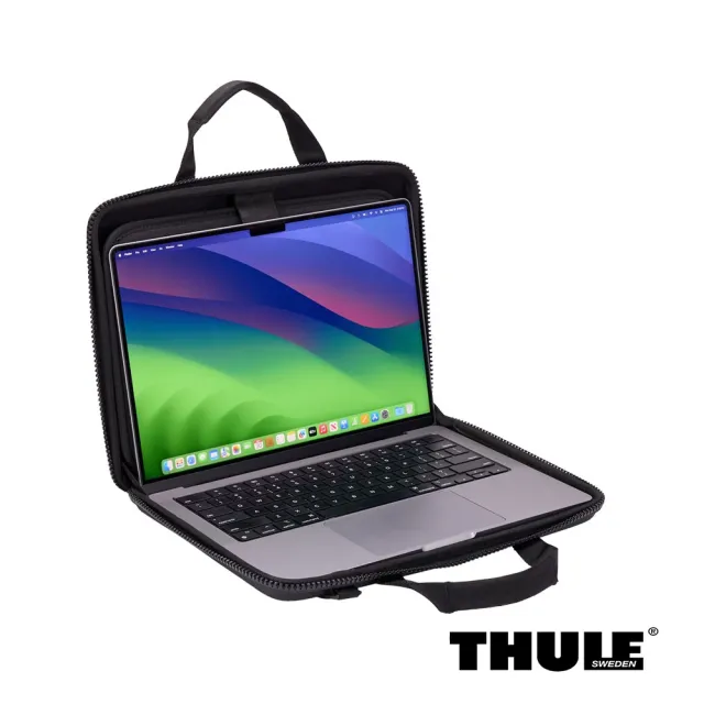 【Thule 都樂】Gauntlet attach☆ MacBook® Pro 14吋 筆電手提袋 黑色 (週年慶/露營/旅行/收納)