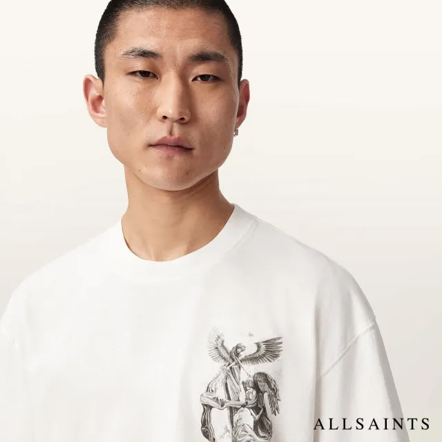 【ALLSAINTS】SERAPH 插畫短袖T恤-白 M034PF(寬鬆版型)