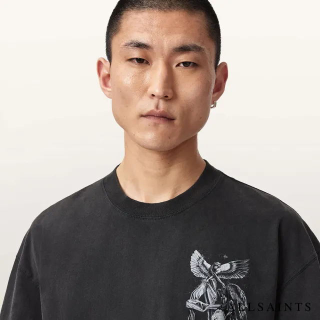 【ALLSAINTS】SERAPH 插畫短袖T恤-黑 M034PF(寬鬆版型)