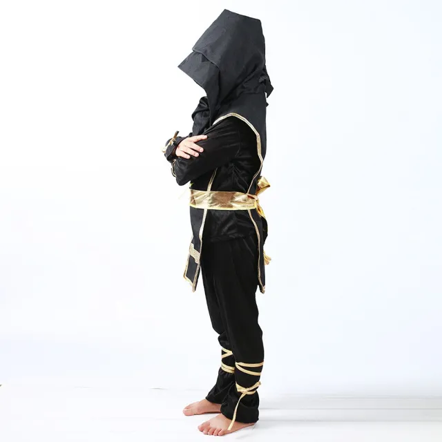 【橘魔法】日本忍者刺客連身套裝 附頭套 萬聖節服裝 兒童 男童 童裝 角色扮演 裝扮 表演 戲劇 cosplay