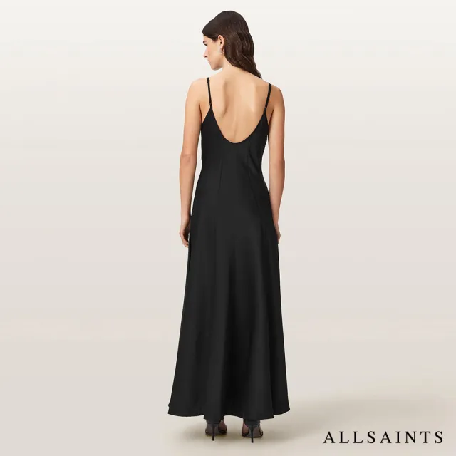 【ALLSAINTS】IRINA 細肩帶長洋裝-黑 W024DF(合身版型)