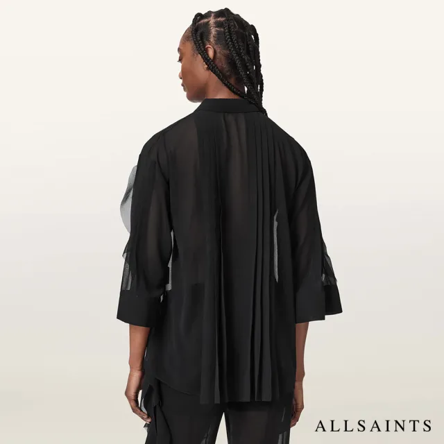 【ALLSAINTS】MINNA 透膚荷葉襯衫 W023PF(正常版型)