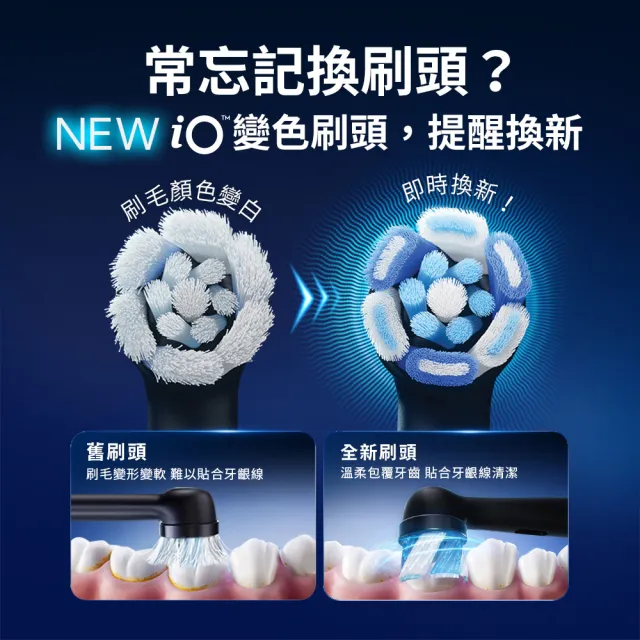 【Oral-B 歐樂B】電動牙刷 iO微震刷頭 清潔/溫和/美白 多款可選 (含贈品共10入) - 官方正貨