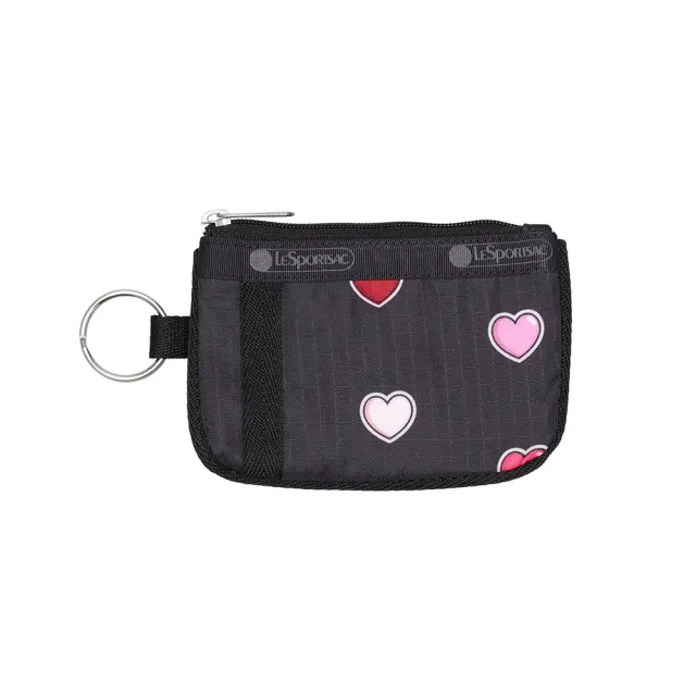 【Lesportsac】Key Card Holder 卡夾 零錢袋 鑰匙包 卡片零錢包 送禮 禮物 推薦 女包(愛心貼紙印花)
