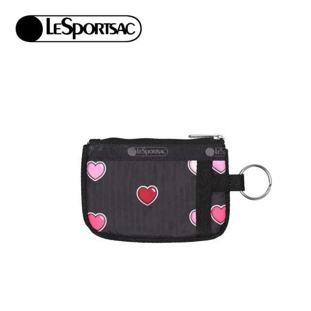 【Lesportsac】Key Card Holder 卡夾 零錢袋 鑰匙包 卡片零錢包 送禮 禮物 推薦 女包(愛心貼紙印花)