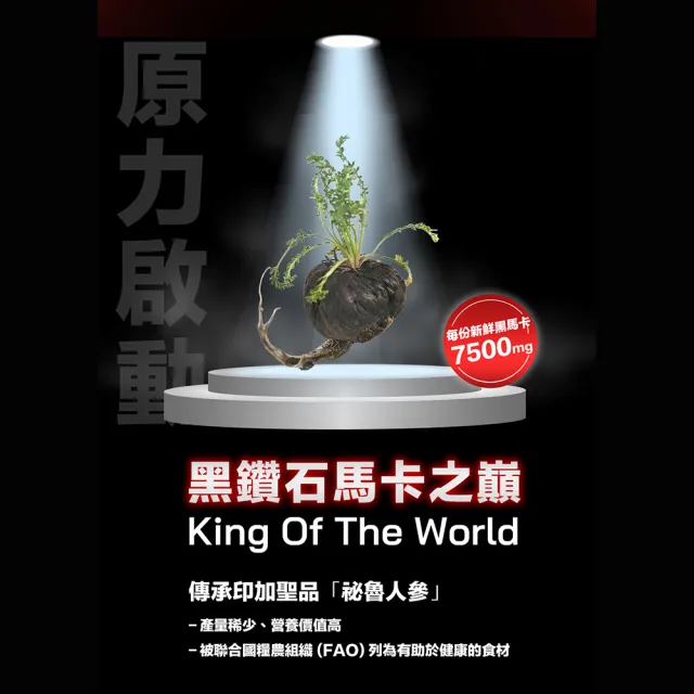 【甘味人生】黑曜30X馬卡60顆6盒組(30倍濃縮黑馬卡/KSM-66南非醉茄/L-精胺酸/紅景天/韓國紅蔘)