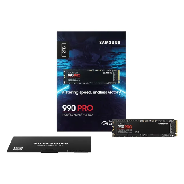 【Samsung 三星】990 PRO 2TB M.2 2280 PCIe 4.0 SSD固態硬碟(MZ-V9P2T0BW/讀7450M/寫6900M)