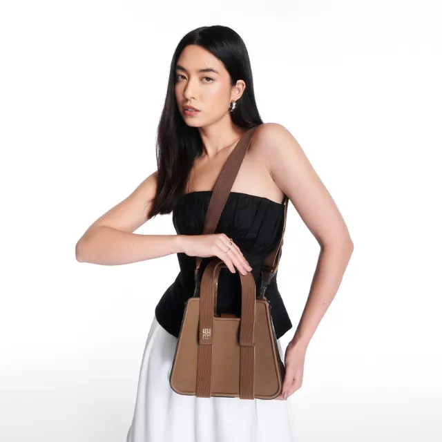 【Melissa】雙11 素色寬背帶小托特包(棕色) 防潑水