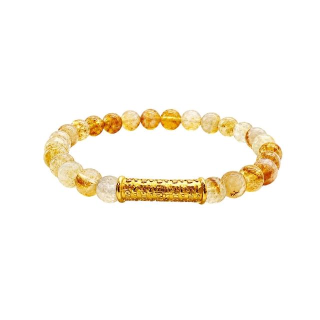 【迎鶴金品】黃金9999 福管黃塔晶串珠手鍊(0.09錢正負1厘)