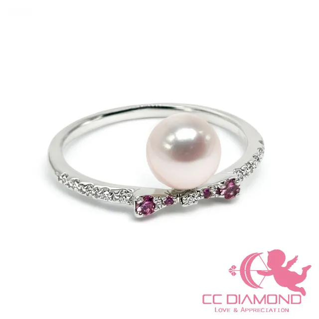 【CC Diamond】日本進口 18K 天女粉珍珠戒指(6.3mm)