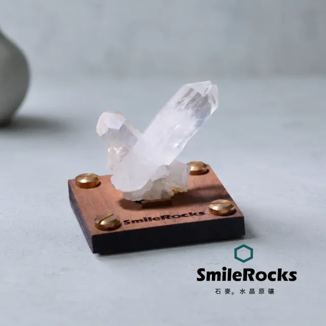 【SmileRocks 石麥】石麥水晶原礦 白水晶簇原礦 SmilePAD 6X6cm 1000首選 No.62545260724