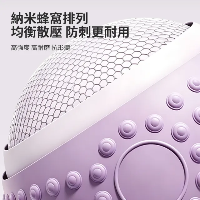 LIJU 加厚凸點按摩瑜珈球 25公分 抗壓防爆皮拉提斯球 居家健身球 彈力平衡球 抗力球（附打氣筒）