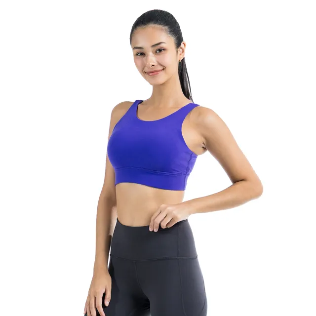 【NAMASTE】Adela 小三角雙肩短上衣 - 寶藍