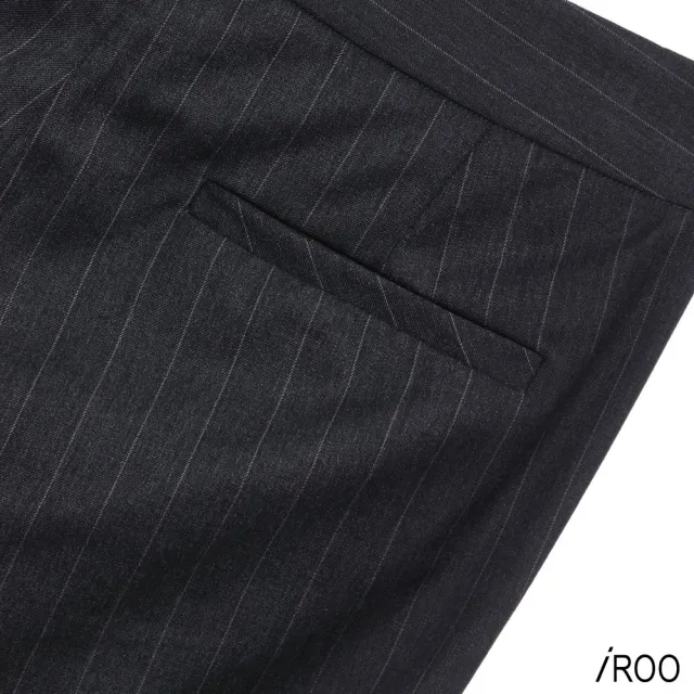 【iROO】羊毛直筒西裝褲