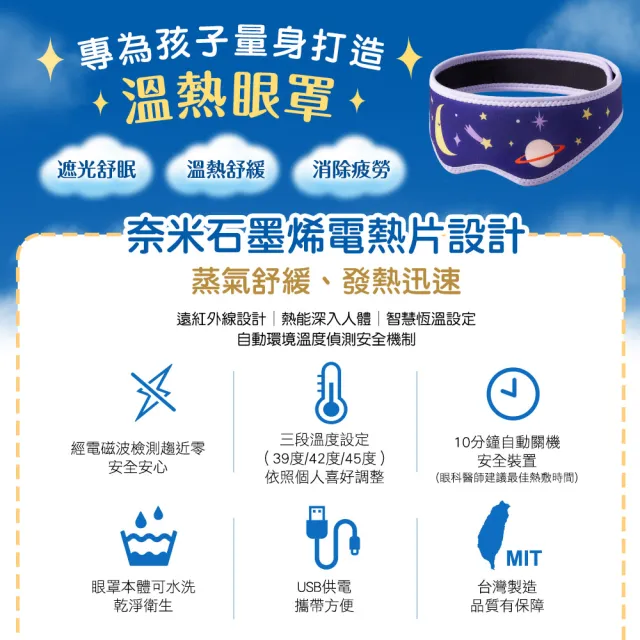 【funcare 船井生醫】智能石墨烯熱敷厚蒸氣SPA眼罩(成人兒童親子組+金盞花噴霧x2盒)