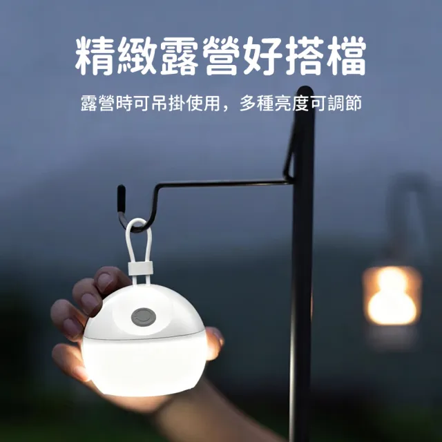 【AMKE】迷你LED露營燈 戶外手提營地燈 雙色溫帳篷燈 可攜式應急照明燈 三段調光掛繩燈 小夜燈 野營燈