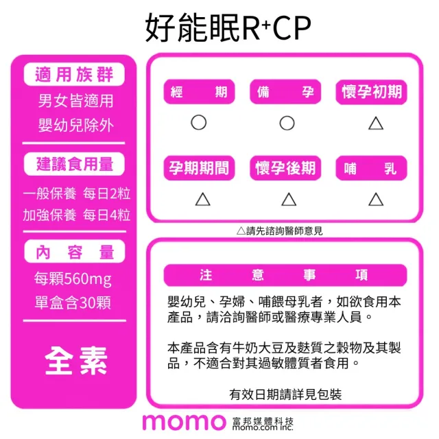 【好好聊日子】好能眠R+CP 專利白鳳豆、羅布麻、西番蓮萃取物(30粒/盒 加乘GABA+睡眠益生菌+法國海洋鎂)
