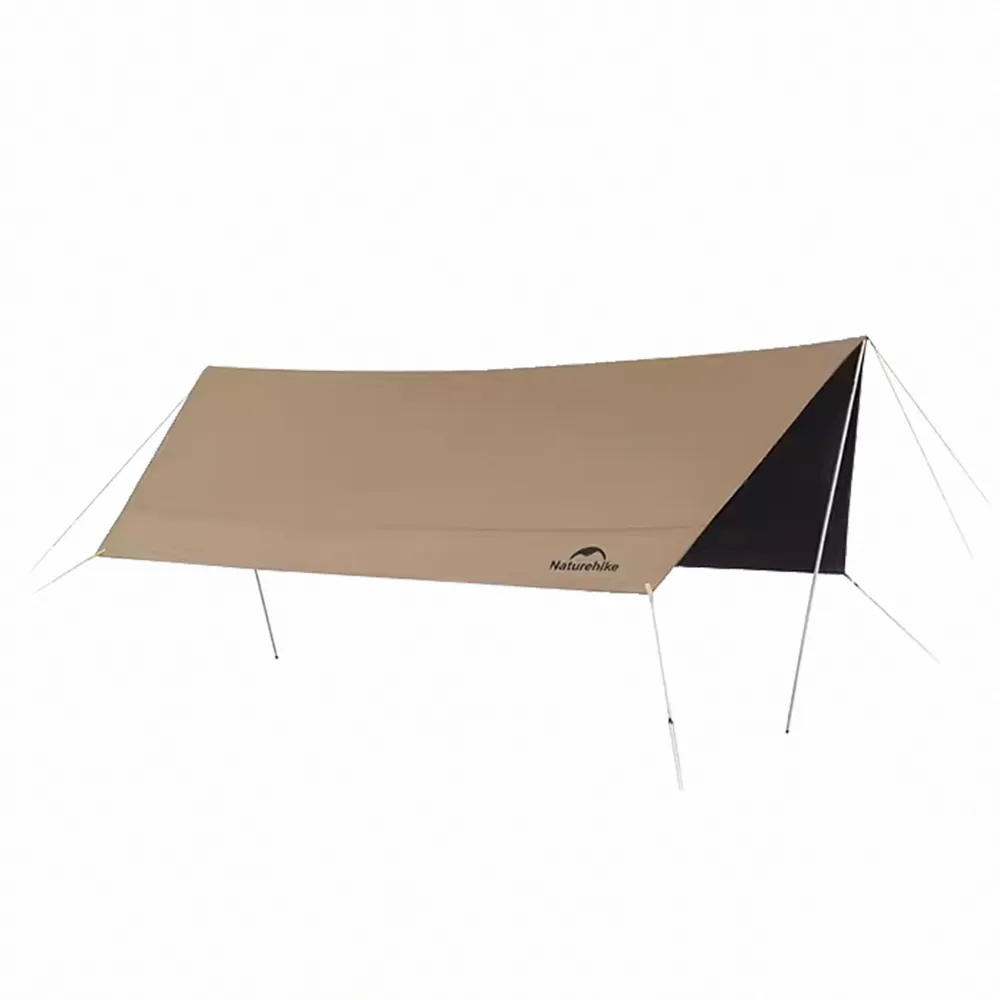【Naturehike】云霄Lite150D黑膠防水遮陽天幕 附帳桿 六邊形500x380cm WS015(台灣總代理公司貨)