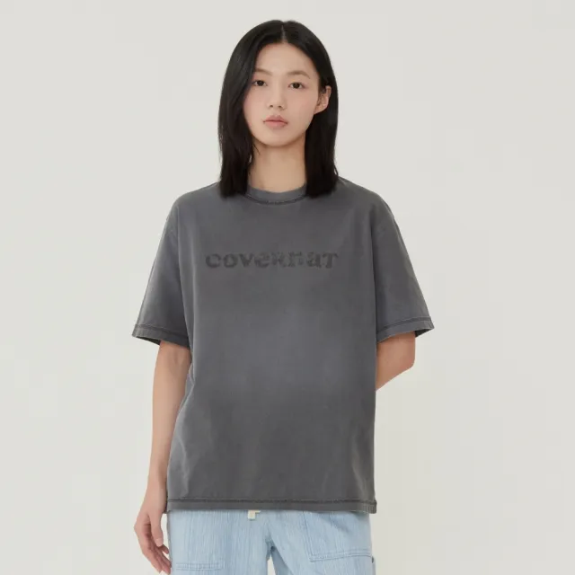 【COVERNAT】女款寬鬆洗舊風LogoT恤 炭灰(WMS短袖上衣)