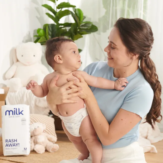 【milk】鎖水芯牛奶尿布 黏貼型 NB款(88片/箱)