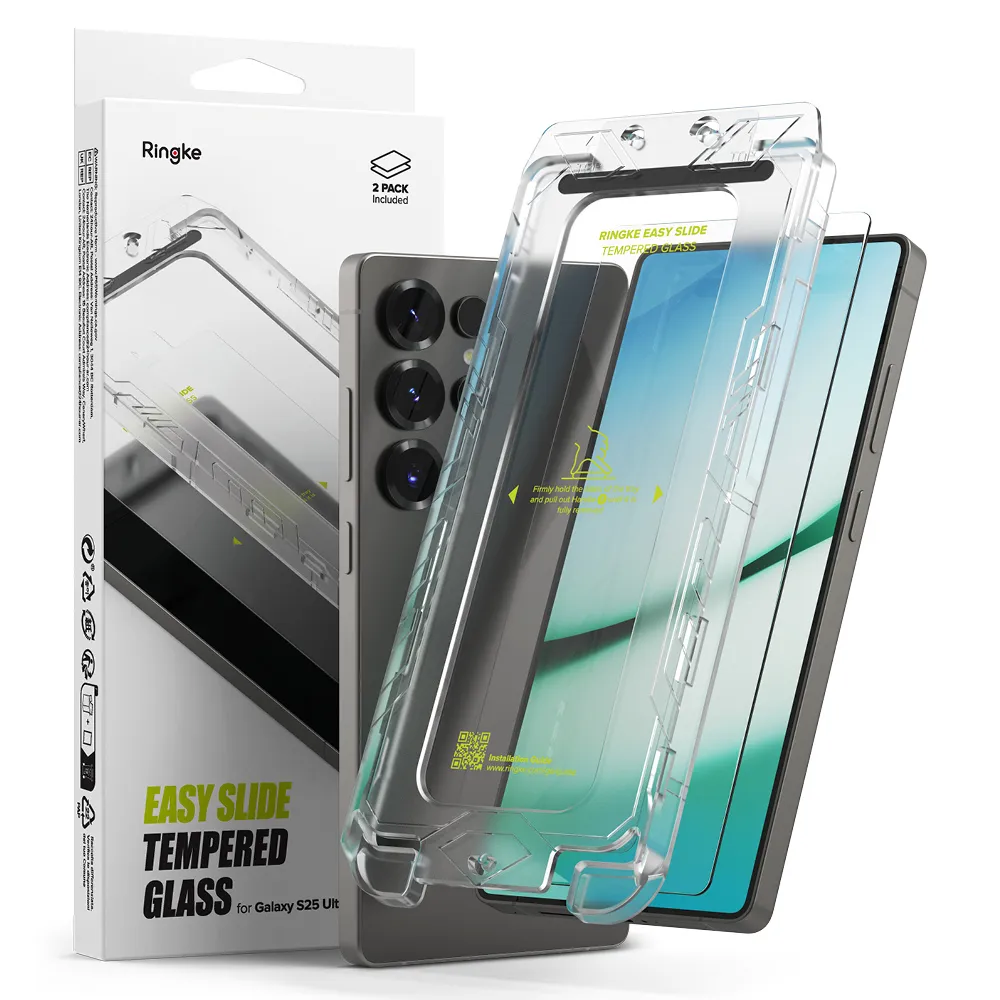 【Ringke】三星 Galaxy S25 / S24 / Plus / Ultra 易安裝鋼化玻璃螢幕保護貼－2入(Rearth 附安裝工具)