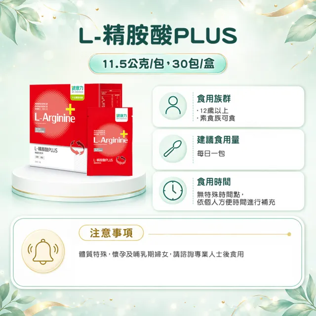 【Dr.Advice 健康力】L-精胺酸PLUS機能性粉末30入x2盒(共60入)(增強體力 NMN 沖泡 鋅 白藜蘆醇)