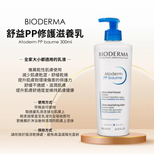 【BIODERMA】舒益PP修護滋養乳 500ml(修護舒緩身體乳)