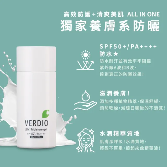 【近江兄弟】VERDIO UV 超全效物理防曬凝乳SPF30/超水感亮顏防曬凝膠SPF50 80g-2入