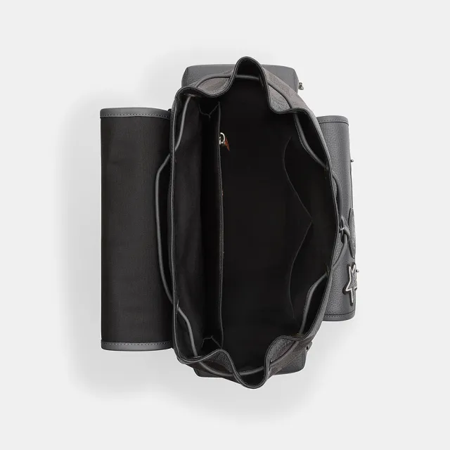 【COACH】蔻馳官方直營 SPRINT 經典 SIGNATURE 貼飾後背包 雙肩包-灰銅色/混合灰色(CCG03)