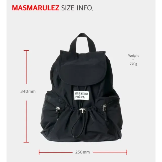 【Masmarulez】迷你尼龍翻蓋束口後背包(韓國小巧百搭 女生潮流時尚)