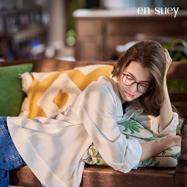 【en-suey 銀穗】下襬傘狀開襟萊賽爾襯衫-女