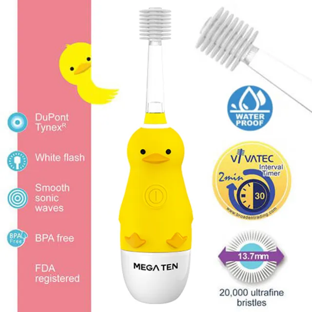 【Mega Ten】幼童電動牙刷+專用刷頭蓋 親子良品(多款可選)