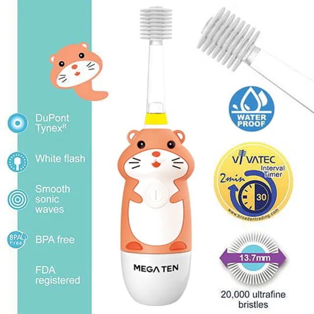 【Mega Ten】幼童電動牙刷+專用刷頭蓋 親子良品(多款可選)