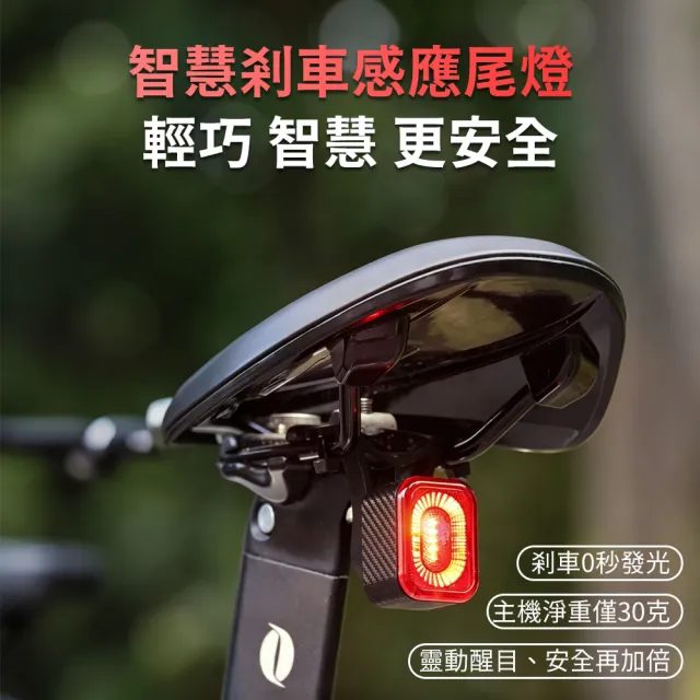 【AMKE】智能感應煞車燈 單車/公路車尾燈 (Type-C充電/光感自動開關/IP66防水/夜騎超亮LED警示燈)