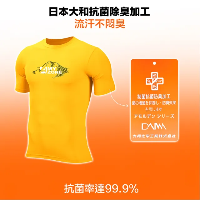 【A-MYZONE】男款-超彈透氣機能短袖上衣/T恤/健身訓練登山健行馬拉松(抗菌除臭/高彈力/調節體溫/防曬)