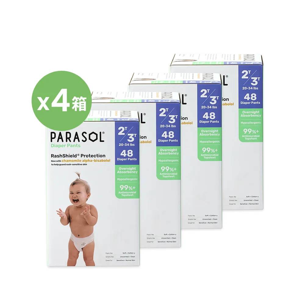 【PARASOL】總代理｜進化版_新科技水凝果凍褲 禮盒4箱組 褲型尿布L-XXL(2包/箱)