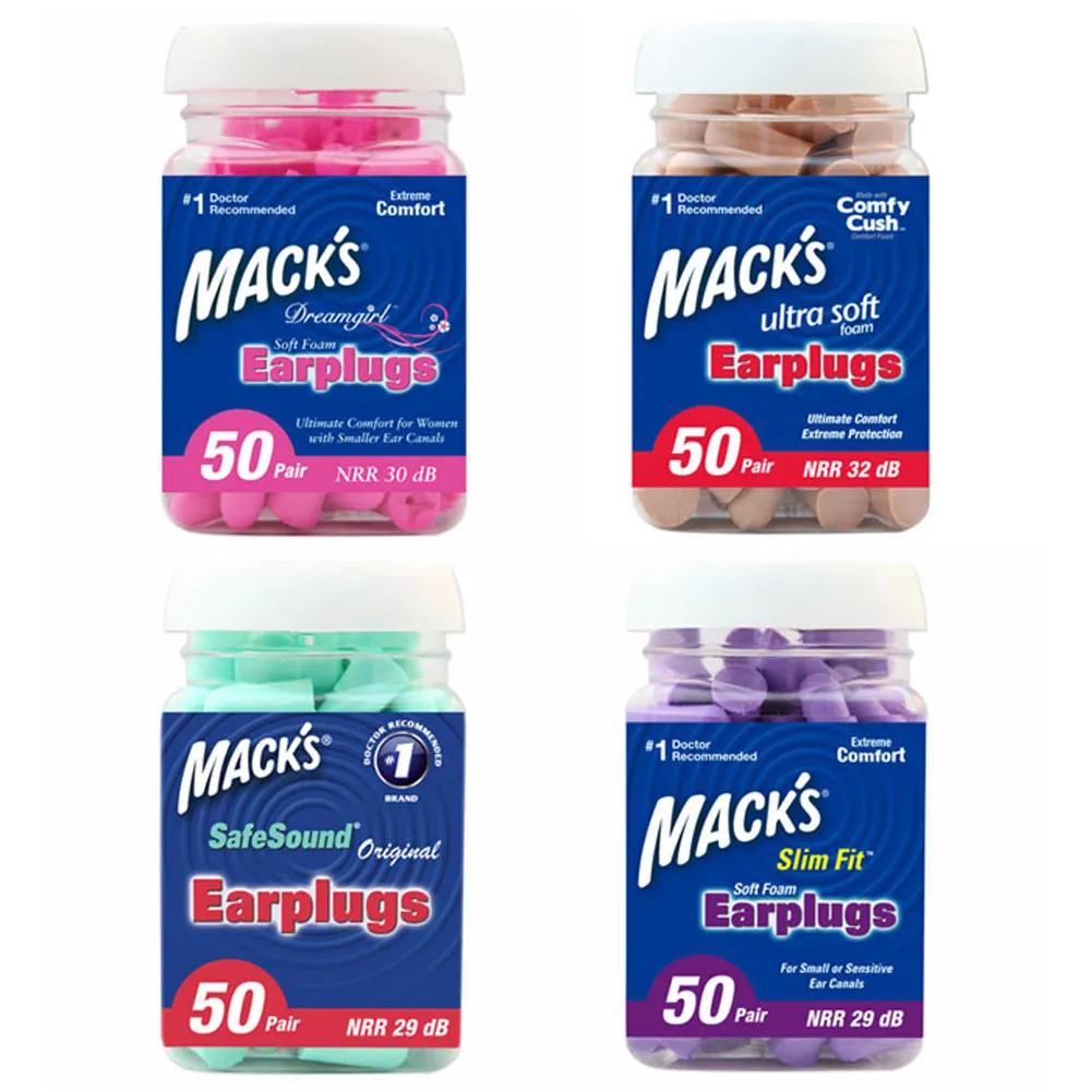 【Macks】美國 泡棉耳塞 50副裝 防噪音 飛行 游泳 適用
